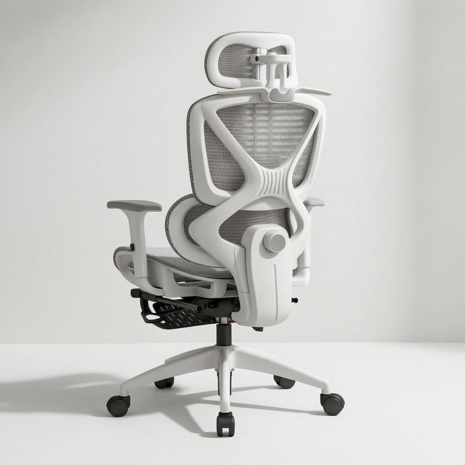 Office Furniture - リクライニングバックレスト人間工学に基づいたメッシュチェアハイバックローリングデスクチェア効率的なデスクワークのための調整可能なサポート