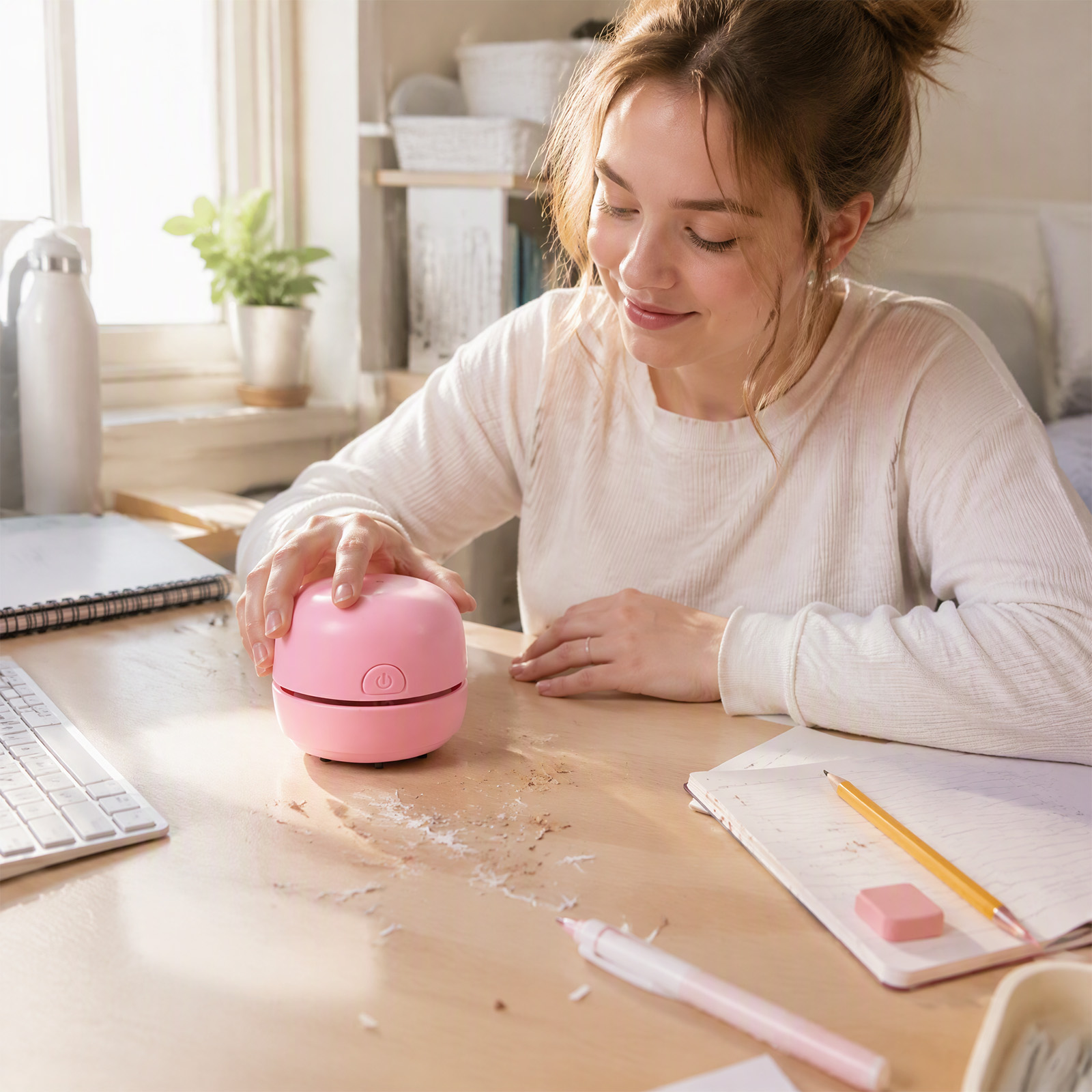 コードレスで小型、卓上でも使えるハンディクリーナー。USB充 - Mini Desktop Vacuum Cleaner For Eraser Dust のレビューと価格