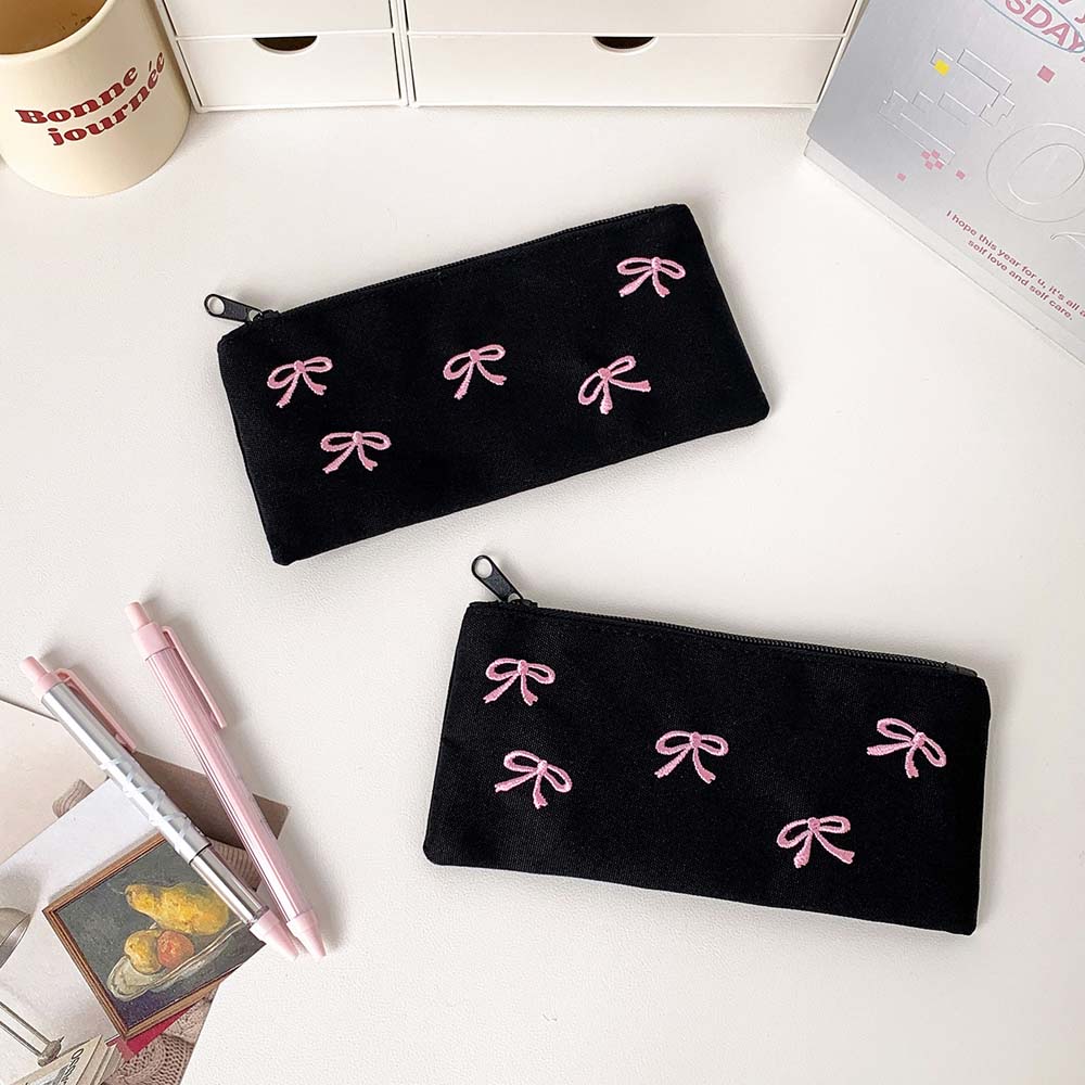 ちょう結びリボン文具バッグ大容量美的韓国スタイルペンケースデ - Aesthetic Large Pencil Case Pouch のレビューと価格