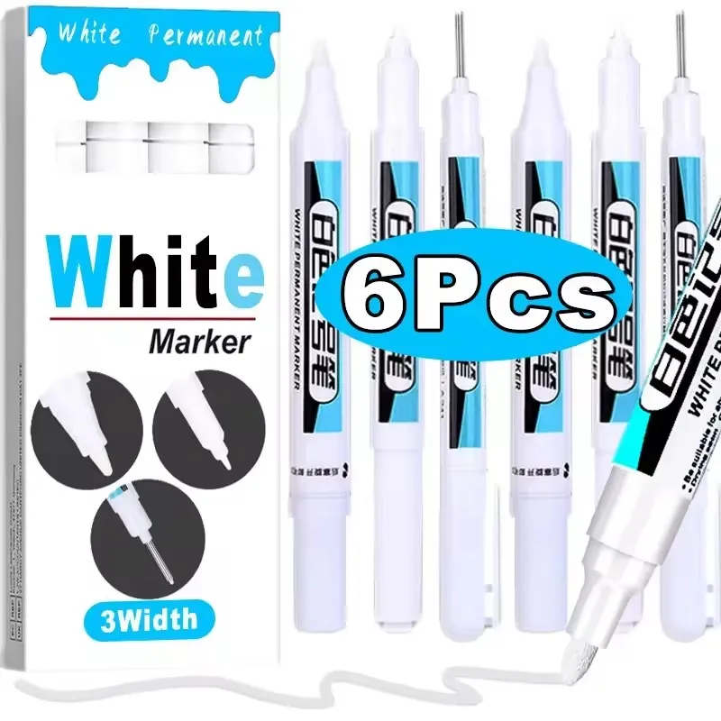 0.7/1.0/2.5 ミリメートル白永久マーカーペンマーカ - Stationery のレビューと価格