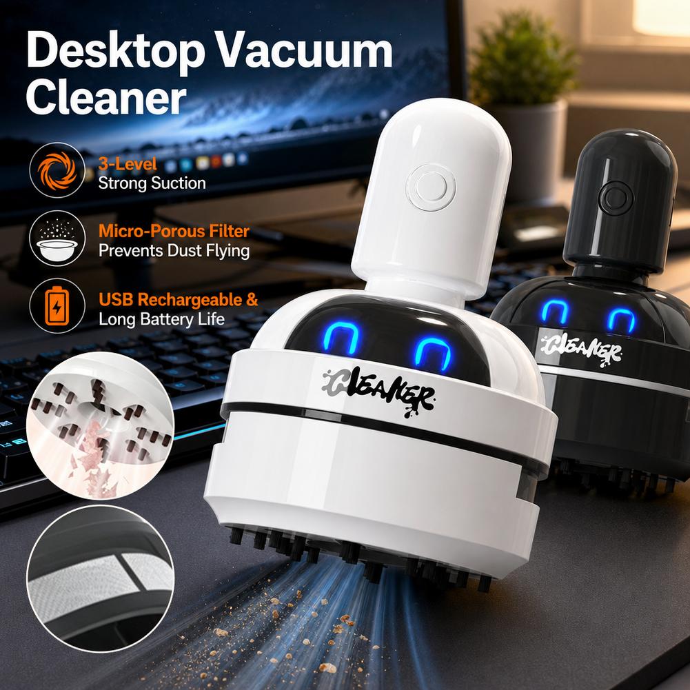 卓上用掃除機、USB充電式、3段階の吸引力調整可能、小型で可 - Mini Desktop Vacuum Cleaner For Eraser Dust のレビューと価格