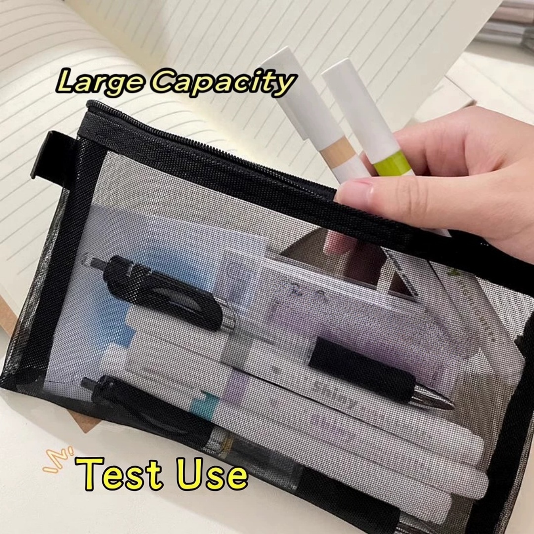 ナイロン鉛筆収納ポーチ軽量透明メッシュ鉛筆ケースクリア試験鉛 - Clear Mesh Pencil Pouch For Exam のレビューと価格