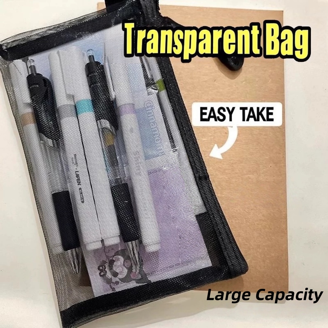 ナイロン鉛筆収納ポーチ軽量透明メッシュ鉛筆ケースクリア試験鉛 - Clear Mesh Pencil Pouch For Exam のレビューと価格