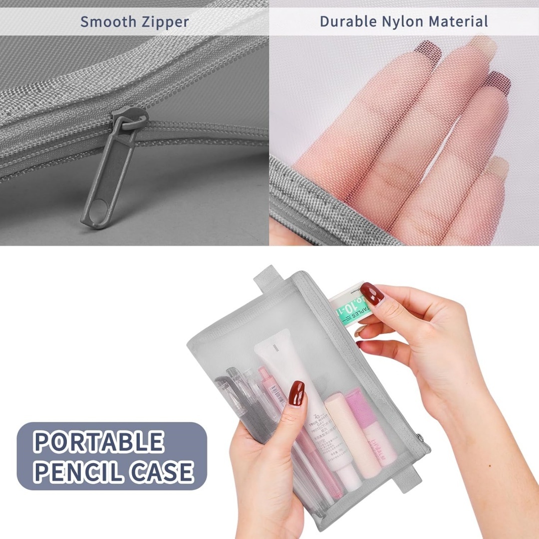ポータブルオフィス文具ポーチクリア試験鉛筆ポーチメッシュジッ - Clear Mesh Pencil Pouch For Exam のレビューと価格