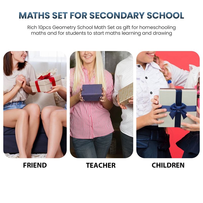 高品質な幾何学用コンパスセット10個入り。学校の数学や工学の - Math Geometry Set With Compass のレビューと価格