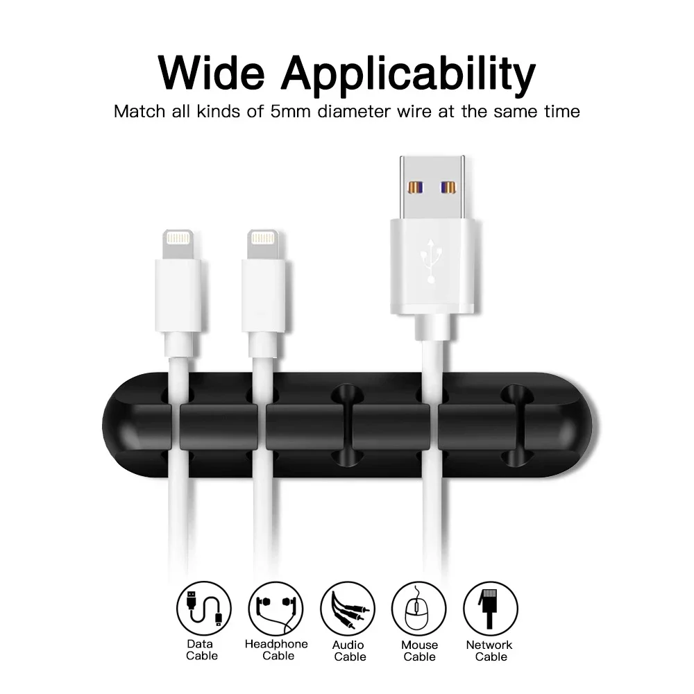 シリコン製USBケーブルオーガナイザー、USB充電ケーブル巻 - Desk Accessories のレビューと価格