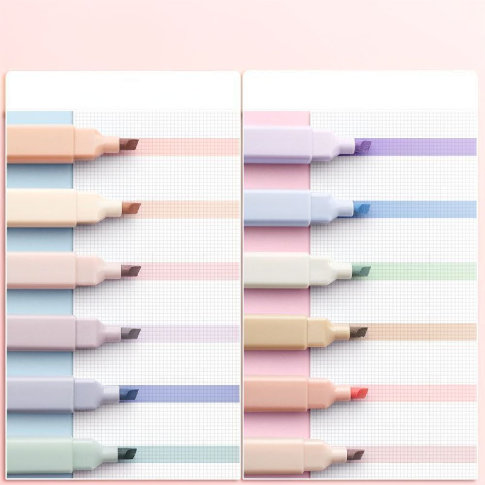 ジャーナリング、学校、オフィスでの使用に最適な、美しいパステ - Pastel Highlighter Set Double Ended のレビューと価格