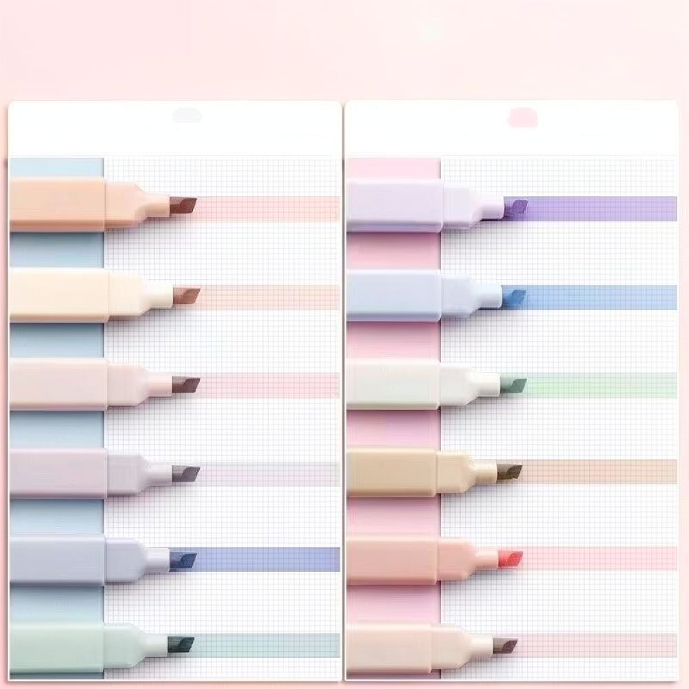 ジャーナリング、学校、オフィスでの使用に最適な、美しいパステ - Pastel Highlighter Set Double Ended のレビューと価格